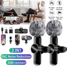 2x Kabellos Lavalier Mikrofon