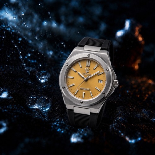 Velour automatic watch orange - velour,