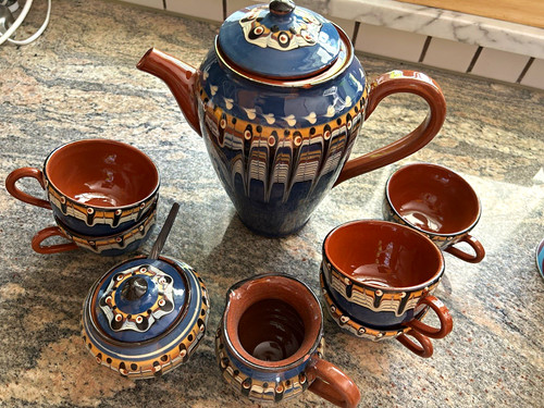 Handgetoepfertes café service - handgetoepfertes,