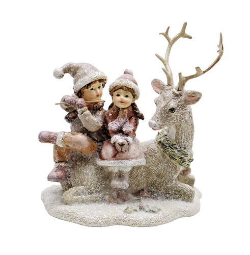 Deko hirsch winterkinder figur - hirsch,