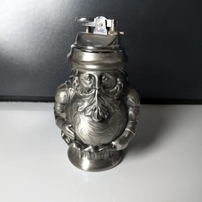 Tischfeuerzeug Gas Feuerzeug Mann Zinn Figur Lighter mit Griff Wiederauffüllbar