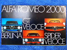 ALFA Romeo 2000 Berlina GT & Spider Veloce Prospekt Faltblatt 8S. 24x15 6/72 dt.