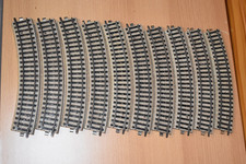 10 x MÄRKLIN H0 5100 gebogene Schienen, letzte Produktion, M-Gleis Guter Zustand