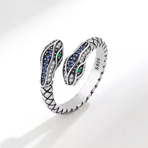 Schlangen ring mit zirkonia - schlangen,