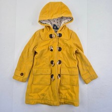 BODEN Dufflecoat 6-7 Jahre gelb Mädchen Kapuze Wollmischung Knopf Herbstmode