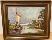 Ölgemälde-Das Haus am