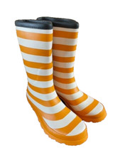 Damen Gummistiefel Wadenlang Regenstiefel Ringel Streifen Gr. 38