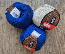 Wolle SCHEWE Baumwolle Malibu 3x 50g Blau / Beige 