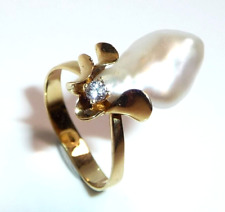 Ring SCHOEFFEL 585 Gelbgold - 0.07ct. Diamant Perle 57 / 18,1 mm änderbar 4,5gr