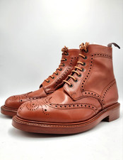 ATEMBERAUBENDE NOS Regent Brogue Chestnut Gorse Leder Stiefel Tricker's UK 7,5 US 8,5
