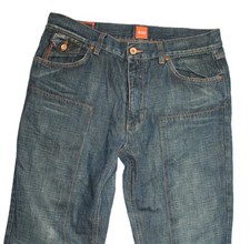 Vintage Hugo Boss Jeans ca. W33 L34 Orange HB33 Herren  Straight Fit Blau Denim