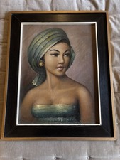 Vintage Öl Portrait Gemälde