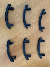 6 Kunststoff Plastik Griffe Schrank Kommode Schublade Schwarz