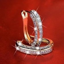 Earrings 18k gold plated - earrings, hoop