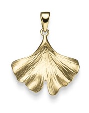 Anhänger Ginko Gingkoblatt 585 Gold 14K Gelbgold 21x26mm Goldanhänger