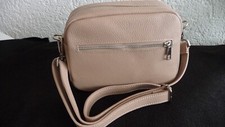 LEDER TASCHE Schulter-/Umhängetasche Cross Body - Nude /Puder - NEU