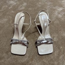 Zara Damen Sandalen, Größe 41 Beige Mit Strass Neu Ungetragen