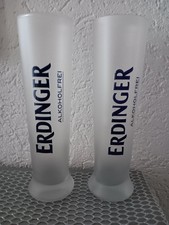 2 St. Erdinger Alkoholfrei, Weissbierglas, satiniert, Reliefglas