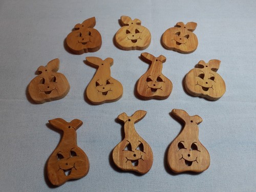 10x holzfiguren birnen und - 10x,
