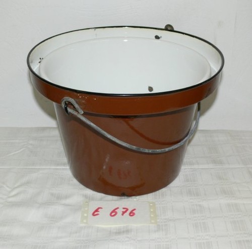 Alter antiker emaille eimer - antiker,
