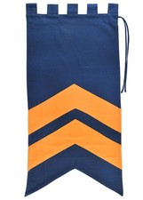 Battle-Merchant Mittelalter Fahne mit Streifen, blau-gelb - Ritter Banner Wimpel