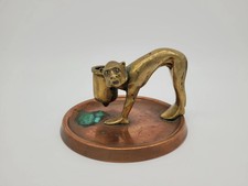 Kerzenständer Kerzenhalter Bronze Kupfer Figur eines Affen Vintage Dekoration