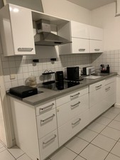 Einbauküche Hochglanz Weiss 2er Set  mit Geräte und Kühlschrank  240cm