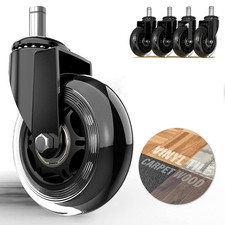 5x Bürostuhl Rollen leise & kratzerfrei Universal Hartbodenrollen 11mm Stuhlroll