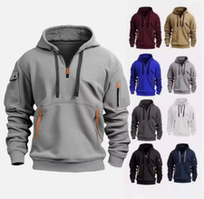 2025 Herren Sweatshirt mit Kapuze und Kapuze Pullover Reißverschluss Freizeit DE