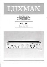 Bedienungsanleitung-Operating Instructions für Luxman C-03
