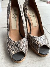 Miss Sixty High Heels 38 Pumps Schlange beige Leder 