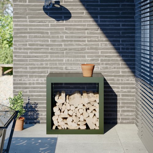 Brennholzregal grün 60x40x60 - brennholzregal,