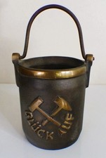 Gefäß /  Abteufkübel - Bergbau / GLÜCK  AUF  * Bronze / Messing * 1200 g