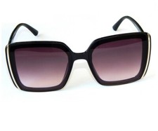 Damenbrille Sonnenbrille Retro Brille Pornobrille Schwarz Silber Lila M 47