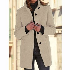 Damen Wollmantel Winterjacke