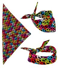 Bandana Peace 55x55cm Stirnband Halstuch Kopftuch Haarband Karneval Fasching