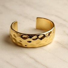 Breite Armspange 18K vergoldet