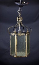 Flurlampe - Eisen  / Glas - 20er / 30er Jahre