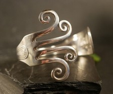 Schwerer 750 Silber Armreif Designer Koch & Bergfeld Monogramm EF Besteckschmuck