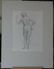 Zeichnung Akt Frau Rücken