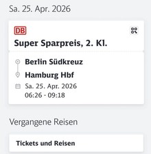 Bahn Ticket Berlin HH