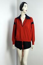 Pullover mit Reißverschluss Rot Sweatshirt True Vintage 70er NOS ungetragen 70s