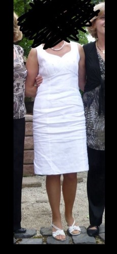 Weißes leinenkleid - weißes,