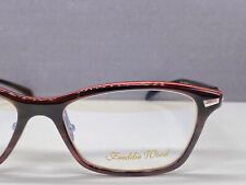 Horn Brille Damen Echt Horn Titan Rot Braun Rechteckig Freddie Wood Medium