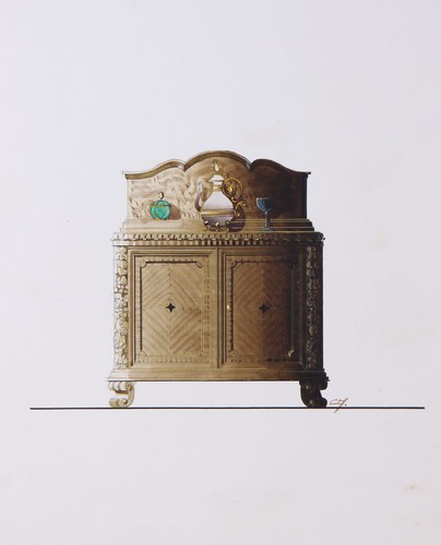 Jugendstil anrichte entwurf - anrichte,