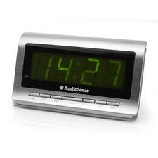 Radiowecker Uhrenradio XL Display grüne Anzeige Wecker SleepTimer Silber Tristar