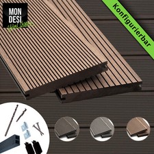 WPC Massiv Terrassendielen Komplettbausatz Komplettset in 3 Farben Holz Diele 4m