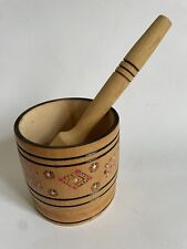 Vintage Mörser mit Stößel aus Holz Stampfer Holzmörser Küchenmörser UdSSR USSR