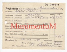 Rechnung über Stromentnahme