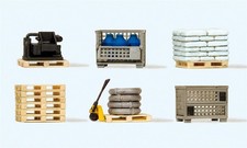 Gitterboxpalette, Paletten mit Ladegut, H0, Preiser 17704